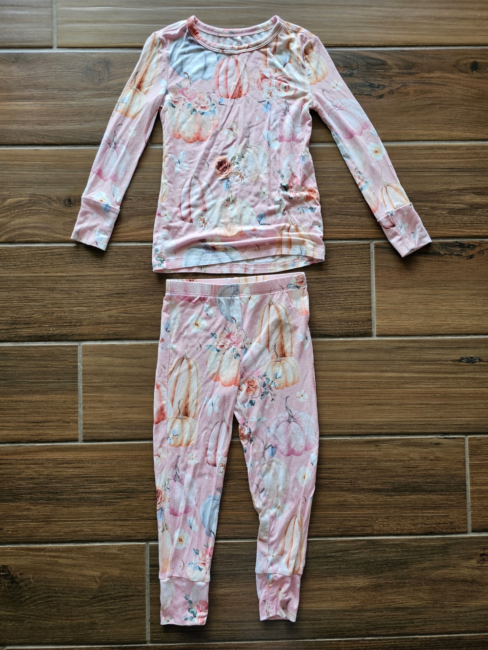 Posh Peanut Talena Pumpkin Long Sleeve Pajamas 3T-4T